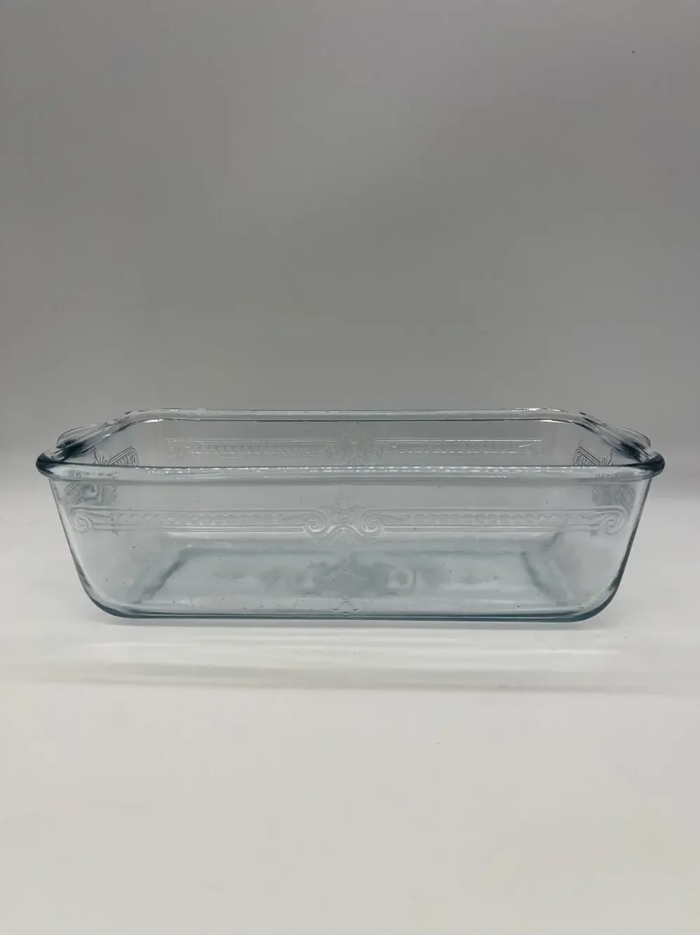Vintage Fire King Sapphire Blue Philbe Loaf Pan / Etched Baking Dish 9” x 5”